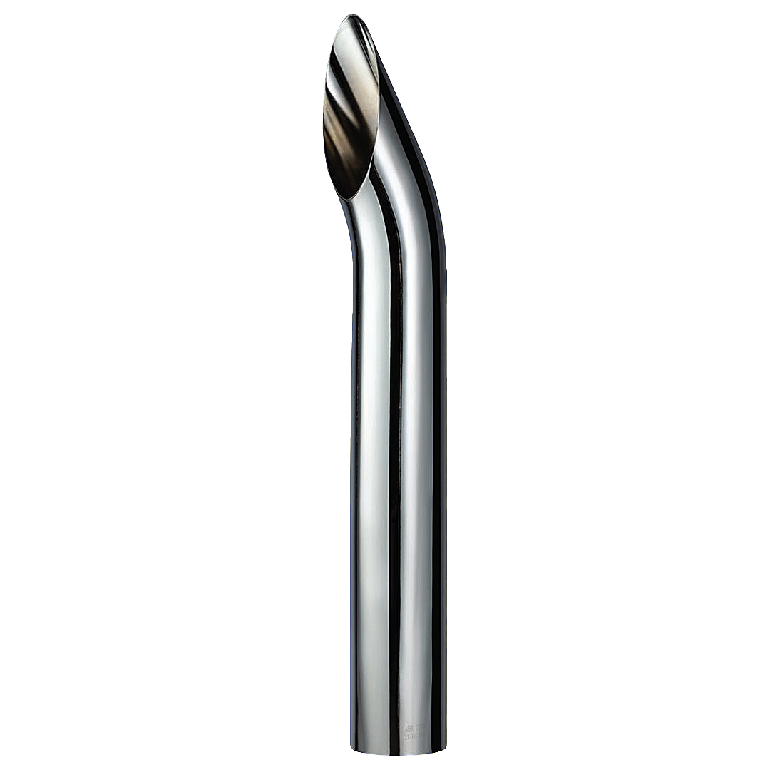CHROME EXHAUST STACK CURVED 5" OD WITH PLAIN INLET