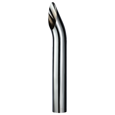 CHROME EXHAUST STACK CURVED 5" OD WITH PLAIN INLET