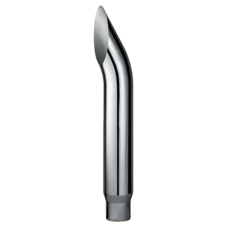 CHROME EXHAUST STACK CURVED REDUCING 6" OD > 5" OD WITH PLAIN INLET