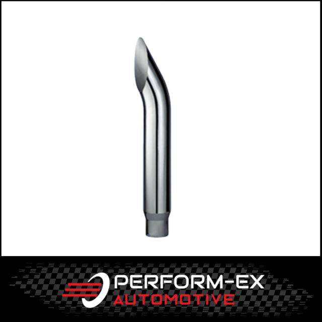 CHROME EXHAUST STACK CURVED REDUCING 7" OD > 5" OD WITH PLAIN INLET
