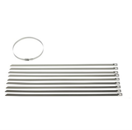 EXHAUST LAGGING STAINLESS STEEL CABLE TIES 350MM X 8MM (10 PACK)