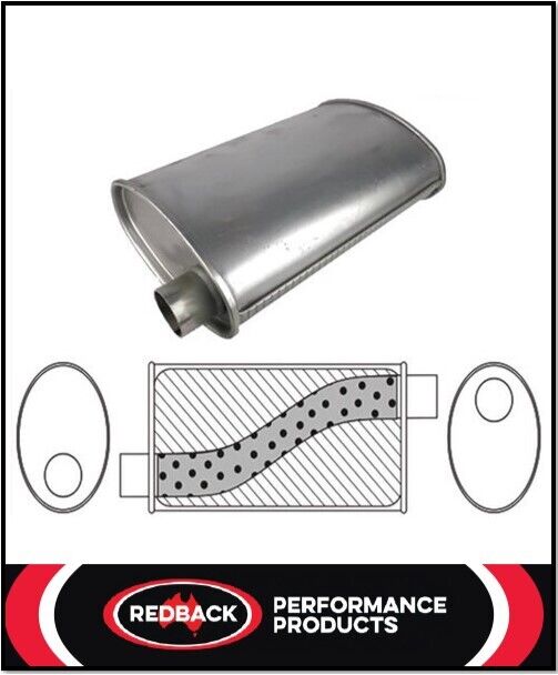 10" X 4" OVAL 14" LONG 2.25" O/O MEGA FLOW REDBACK UNIVERSAL MUFFLER (F628M)