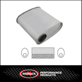10" X 4" OVAL 10" LONG 2.5" S/S MEGA FLOW REDBACK UNIVERSAL MUFFLER (F717MN)
