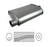 10" X 4" OVAL 12" LONG 2.5" O/C MEGA FLOW REDBACK UNIVERSAL MUFFLER (F719M)