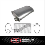 10" X 4" OVAL 18" LONG 2.5" O/O MEGA FLOW REDBACK UNIVERSAL MUFFLER (F744M)