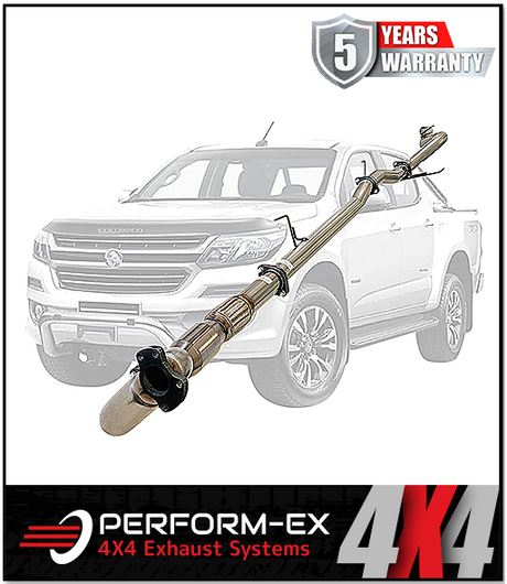 PERFORM-EX 3" STAINLESS STEEL TURBO BACK EXHAUST SYSTEM (DPF DELETE) FITS HOLDEN COLORADO RG 2.8L TD 9/2016-6/2020 - CAT/PIPE
