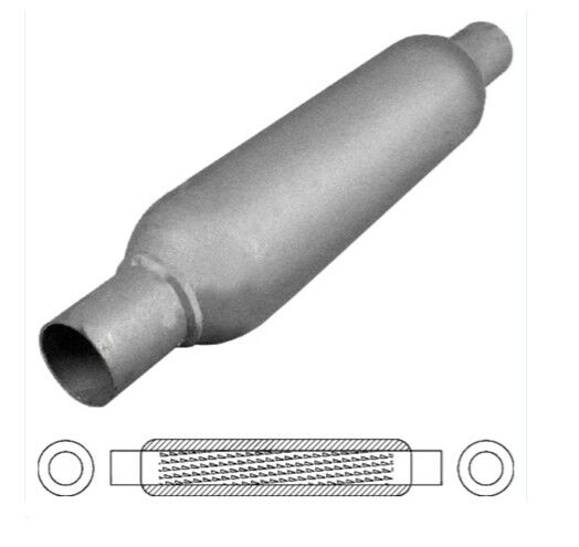 15" LONG X 2" 51MM IN/OUT REDBACK LOUVERED HOTDOG EXHAUST (HD15200)