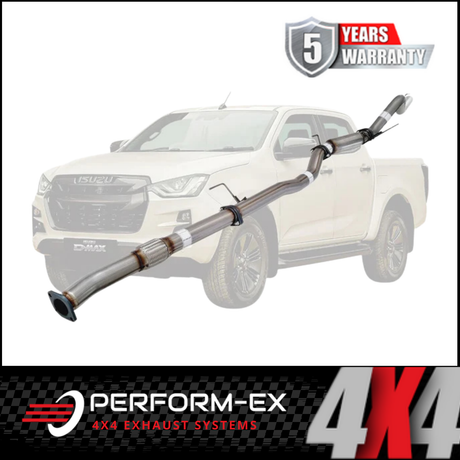 PERFORM-EX 3" STAINLESS STEEL DPF BACK EXHAUST SYSTEM FITS ISUZU D-MAX RG 3.0L 4CYL 1/2020-ON - HOTDOG (IZ260-HOSS)