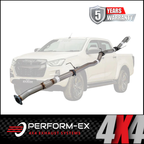 PERFORM-EX 3" STAINLESS STEEL DPF BACK EXHAUST SYSTEM FITS ISUZU D-MAX RG 3.0L 4CYL 1/2020-ON - HOTDOG (IZ260-HOSS)