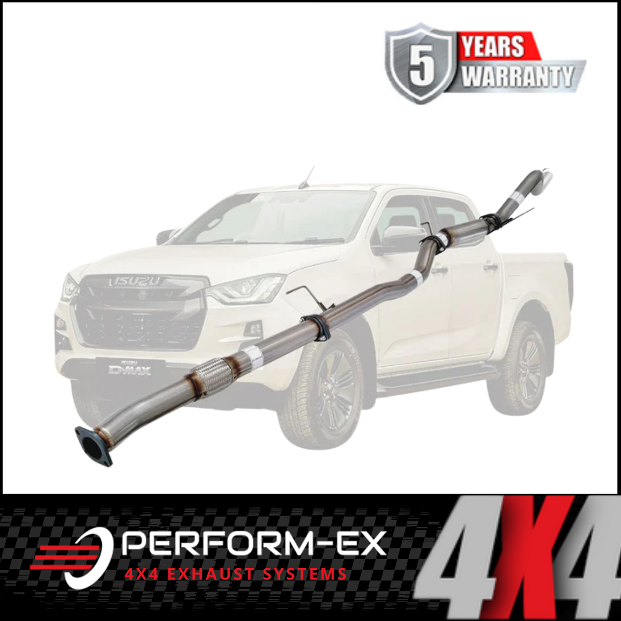 PERFORM-EX 3" STAINLESS STEEL DPF BACK EXHAUST SYSTEM FITS ISUZU D-MAX RG 3.0L 4CYL 1/2020-ON