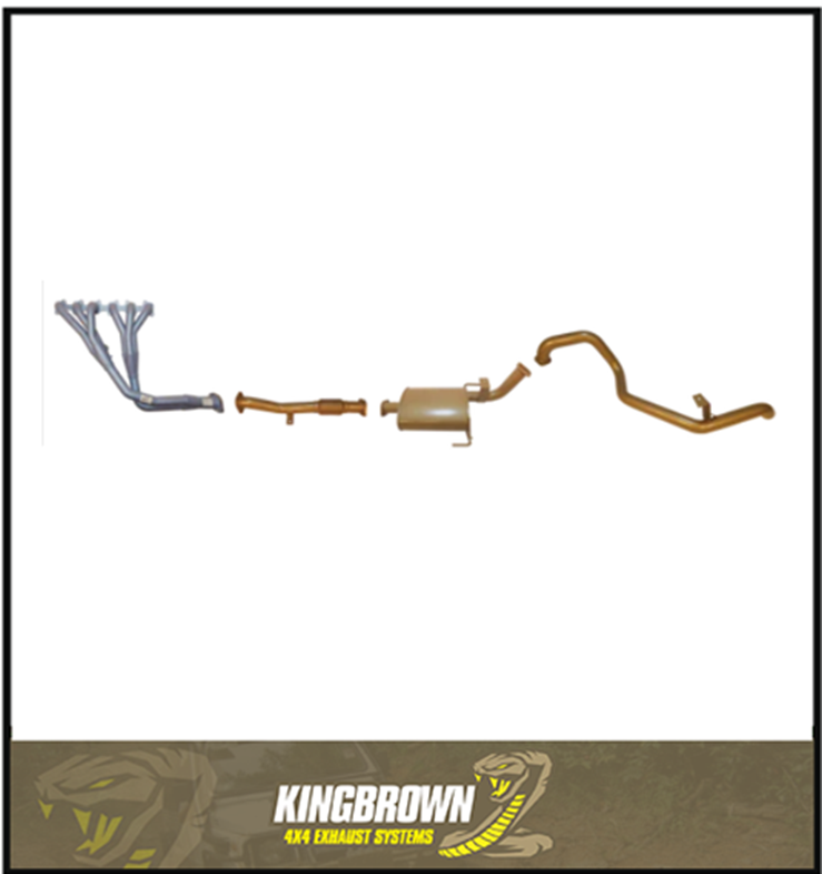 KING BROWN EXTRACTORS & 2.5" EXHAUST KIT FITS FORD MAVERICK DA 4.2L TB42 SWB 1987-1993 (KB4006-HXMX)