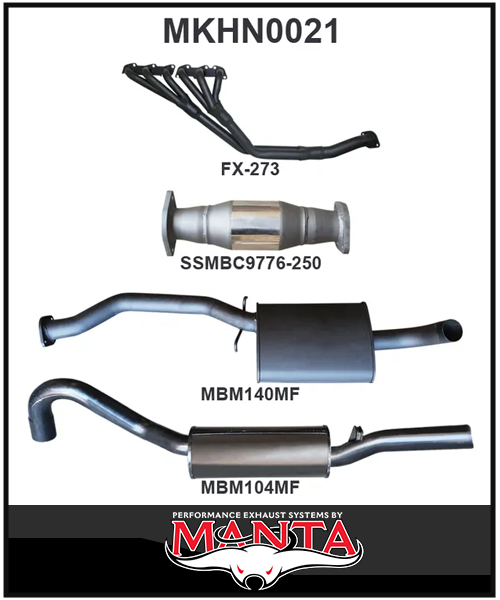 MANTA 2.5" ENGINE BACK EXHAUST SYSTEM FITS HOLDEN COMMODORE VL 3.0L 6CYL SEDAN