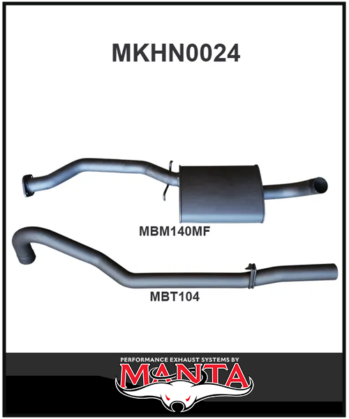 MANTA 2.5" CAT BACK EXHAUST SYSTEM FITS HOLDEN COMMODORE VL 3.0L 6CYL SEDAN (MKHN0024)