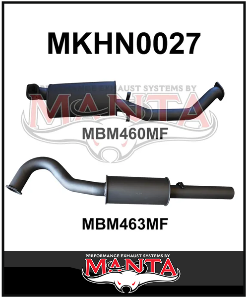 MANTA 3" STAINLESS STEEL CAT BACK EXHAUST SYSTEM FITS HOLDEN COMMODORE VL 3.0L 6CYL SEDAN (SSMKHN0027)