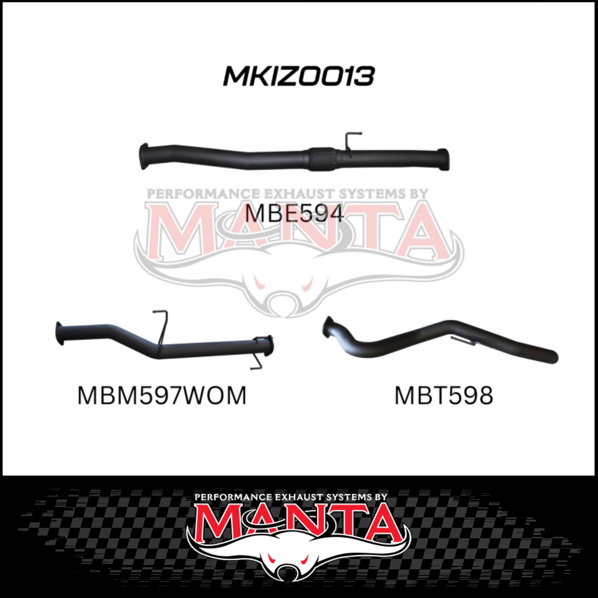 MANTA 3" DPF BACK EXHAUST SYSTEM FITS ISUZU D-MAX TF 3.0L TD 4CYL 2016-6/2020
