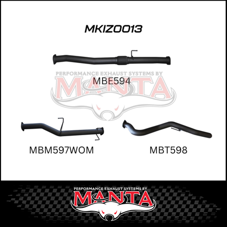 MANTA 3" DPF BACK EXHAUST SYSTEM FITS ISUZU D-MAX TF 3.0L TD 4CYL 2016-6/2020