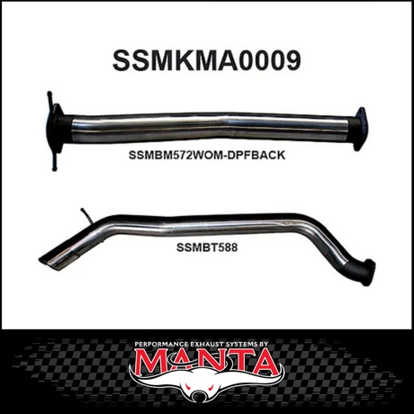 MANTA 3" DPF BACK EXHAUST SYSTEM FITS MAZDA BT-50 UR 3.2L TD 5CYL 2016-2020