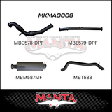 MANTA 3" TURBO BACK EXHAUST SYSTEM (DPF DELETE) FITS MAZDA BT-50 UR 3.2L TD 5CYL 2016-2020 - CAT/HOTDOG (MKMA0021)