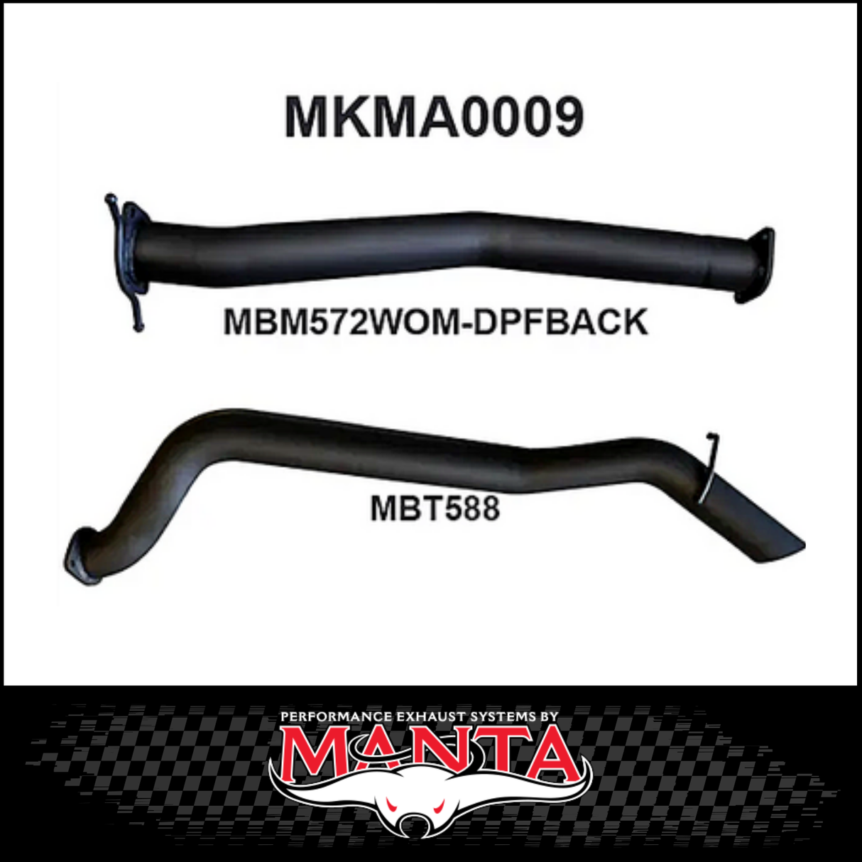 MANTA 3" DPF BACK EXHAUST SYSTEM FITS MAZDA BT-50 UR 3.2L TD 5CYL 2016-2020
