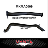 MANTA 3" DPF BACK EXHAUST SYSTEM FITS MAZDA BT-50 UR 3.2L TD 5CYL 2016-2020