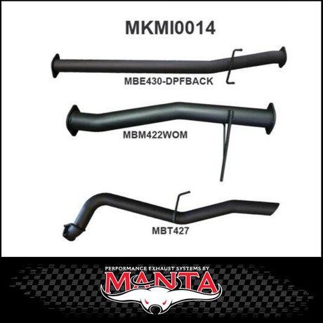 MANTA 3" DPF BACK EXHAUST SYSTEM FITS MITSUBISHI TRITON MQ MR 2.4L 4N15 4CYL 3/2015-12/2023