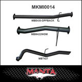 MANTA 3" DPF BACK EXHAUST SYSTEM FITS MITSUBISHI TRITON MQ MR 2.4L 4N15 4CYL 3/2015-12/2023