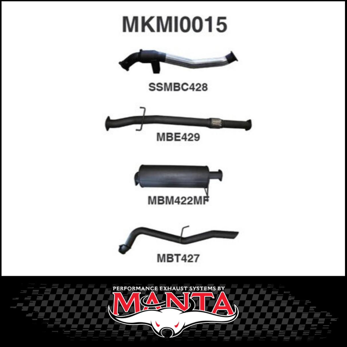 MANTA 3" STAINLESS STEEL TURBO BACK EXHAUST SYSTEM (DPF DELETE) FITS MITSUBISHI TRITON MQ MR 2.4L 4N15 3/2015-12/2023 - NO CAT/MUFFLER (SSMKMI0018)