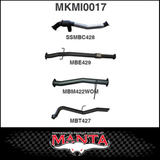 MANTA 3" STAINLESS STEEL TURBO BACK EXHAUST SYSTEM (DPF DELETE) FITS MITSUBISHI TRITON MQ MR 2.4L 4N15 3/2015-12/2023 - NO CAT/MUFFLER (SSMKMI0018)