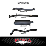 MANTA 3" STAINLESS STEEL TURBO BACK EXHAUST SYSTEM (DPF DELETE) FITS MITSUBISHI TRITON MQ MR 2.4L 4N15 3/2015-12/2023 - NO CAT/MUFFLER (SSMKMI0018)