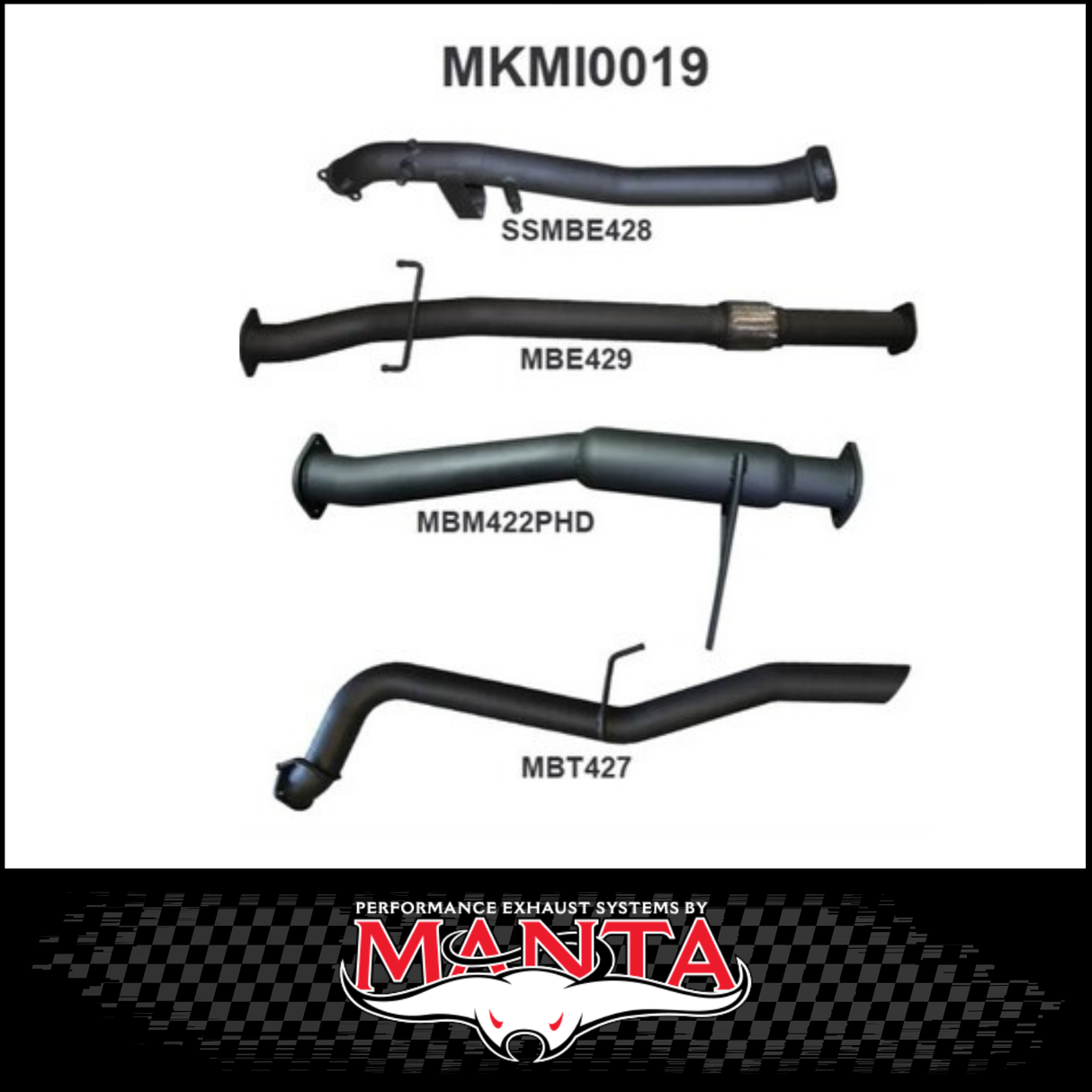 MANTA 3" STAINLESS STEEL TURBO BACK EXHAUST SYSTEM (DPF DELETE) FITS MITSUBISHI TRITON MQ MR 2.4L 4N15 3/2015-12/2023 - NO CAT/MUFFLER (SSMKMI0018)