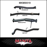 MANTA 3" STAINLESS STEEL TURBO BACK EXHAUST SYSTEM (DPF DELETE) FITS MITSUBISHI TRITON MQ MR 2.4L 4N15 3/2015-12/2023 - NO CAT/MUFFLER (SSMKMI0018)