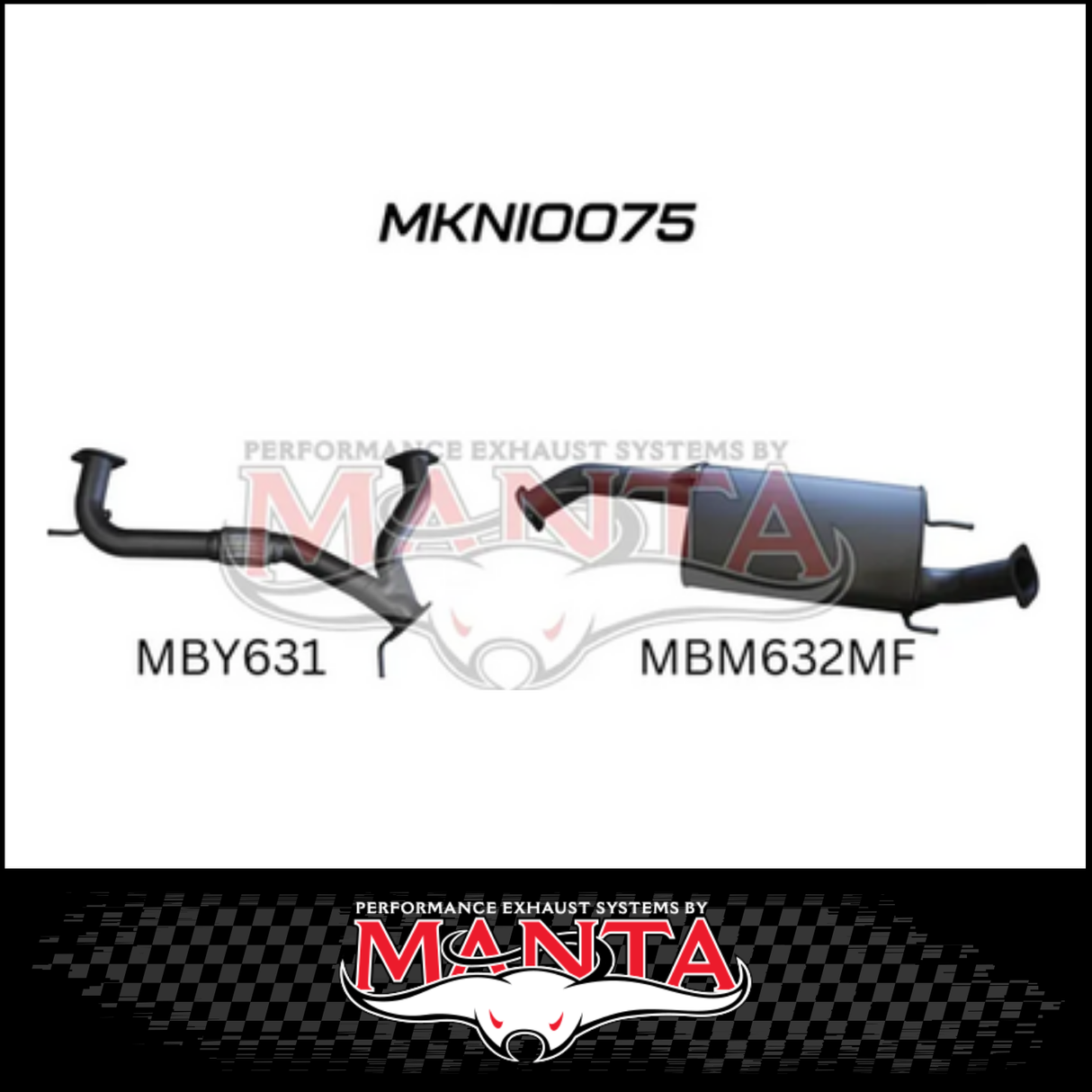 MANTA Y-PIPE & MID SECTION FITS NISSAN PATROL Y62 5.6L V8 2012-ON - MEDIUM MUFFLER (MKNI0109)