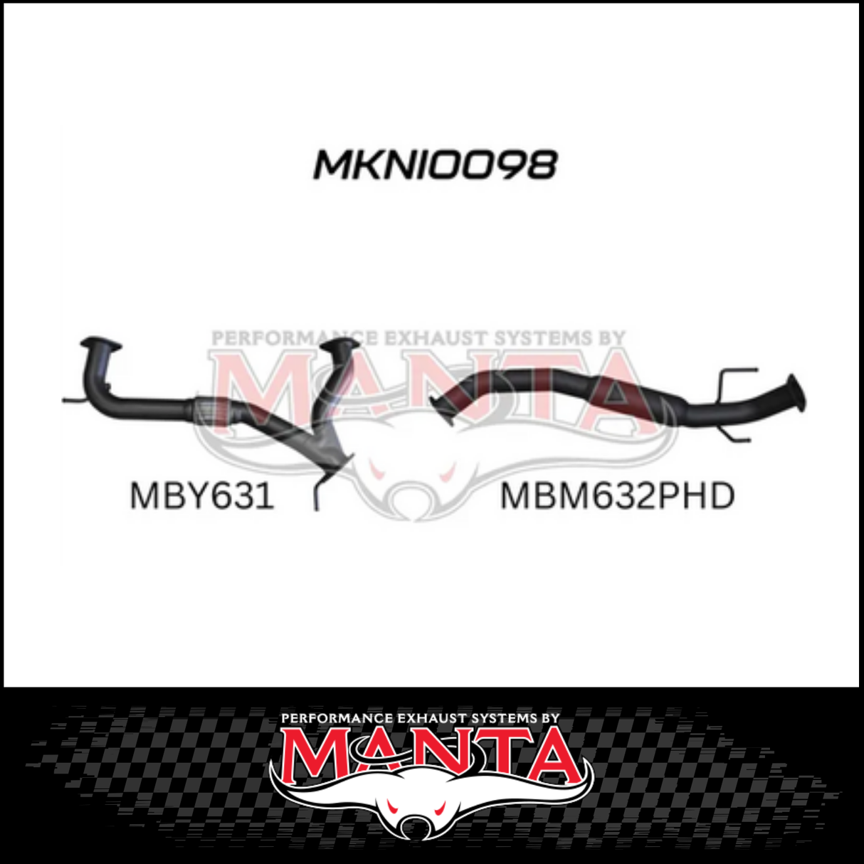 MANTA Y-PIPE & MID SECTION FITS NISSAN PATROL Y62 5.6L V8 2012-ON - MEDIUM MUFFLER (MKNI0109)
