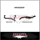 MANTA Y-PIPE & MID SECTION FITS NISSAN PATROL Y62 5.6L V8 2012-ON - MEDIUM MUFFLER (MKNI0109)