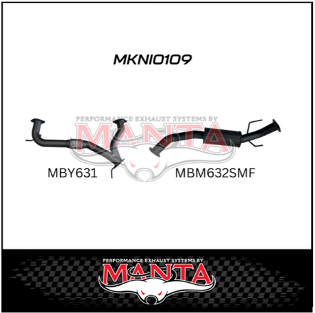 MANTA Y-PIPE & MID SECTION FITS NISSAN PATROL Y62 5.6L V8 2012-ON - MEDIUM MUFFLER (MKNI0109)