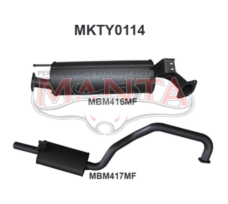 MANTA 2.5" ENGINE PIPE BACK EXHAUST SYSTEM FITS TOYOTA LANDCRUISER FZJ105R 4.5L 1FZ 1998-2002