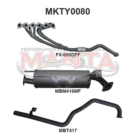 MANTA EXTRACTORS & 2.5"  EXHAUST SYSTEM FITS TOYOTA LANDCRUISER HZJ105R 4.2L 1HZ 1998-2007