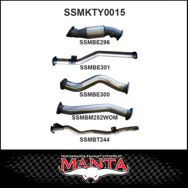 MANTA 3" TURBO BACK EXHAUST SYSTEM FITS TOYOTA LANDCRUISER VDJ79R 4.5L V8 DUAL CAB 2012-2016