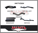 MANTA 3" TURBO BACK EXHAUST SYSTEM (DPF DELETE) FITS TOYOTA LANDCRUISER VDJ79R 4.5L V8 2016-2025