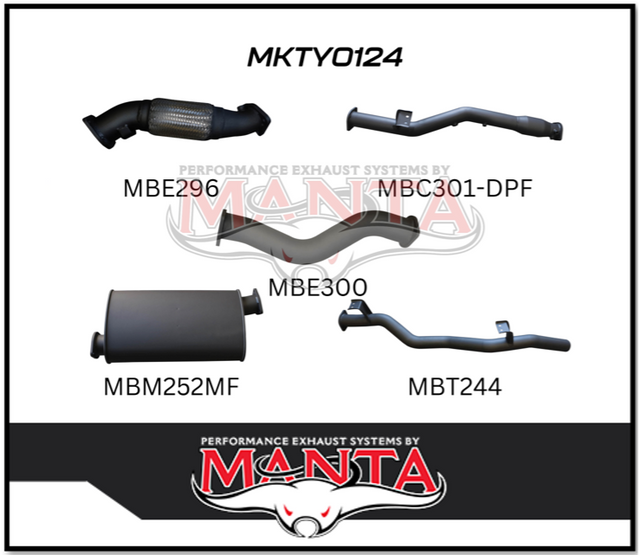 MANTA 3" TURBO BACK EXHAUST SYSTEM (DPF DELETE) FITS TOYOTA LANDCRUISER VDJ79R 4.5L V8 2016-2025