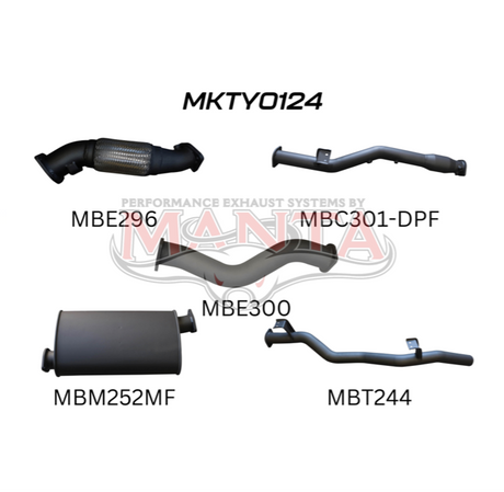 MANTA 3" TURBO BACK EXHAUST SYSTEM (DPF DELETE) FITS TOYOTA LANDCRUISER VDJ79R 4.5L V8 2016-2025