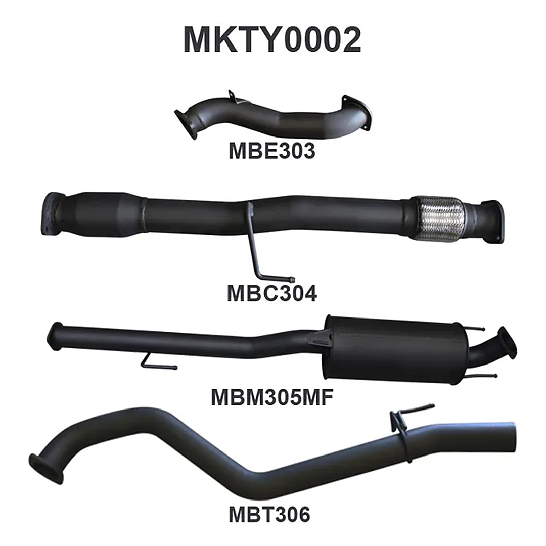 MANTA 3" TURBO BACK EXHAUST SYSTEM FITS TOYOTA HILUX KUN26R N70 3.0L 4CYL 2005-2015