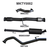 MANTA 3" TURBO BACK EXHAUST SYSTEM FITS TOYOTA HILUX KUN26R N70 3.0L 4CYL 2005-2015