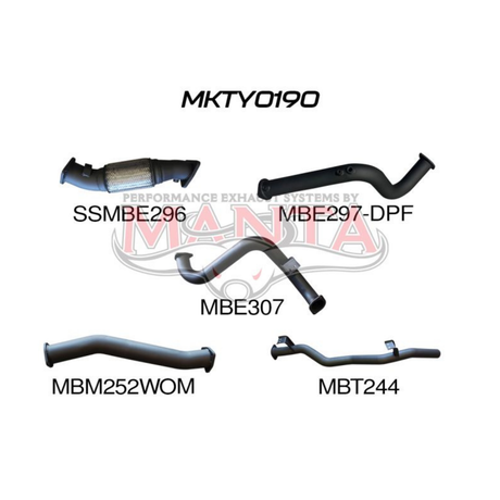 MANTA 3" TURBO BACK EXHAUST SYSTEM (DPF DELETE) FITS TOYOTA LANDCRUISER VDJ78R 4.5L V8 TROOP CARRIER 2016-2025