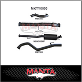 MANTA 3" STAINLESS STEEL TURBO BACK EXHAUST SYSTEM FITS TOYOTA HILUX KUN26R N70 3.0L 4CYL 2005-2015 - NO CAT/MUFFLER (SSMKTY0003)