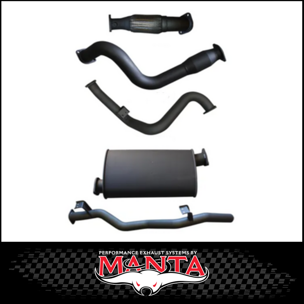 MANTA 3" STAINLESS STEEL TURBO BACK EXHAUST SYSTEM FITS TOYOTA LANDCRUISER VDJ79R 4.5L V8 SINGLE CAB 2007-2016 - CAT/MUFFLER (SSMKTY0004)