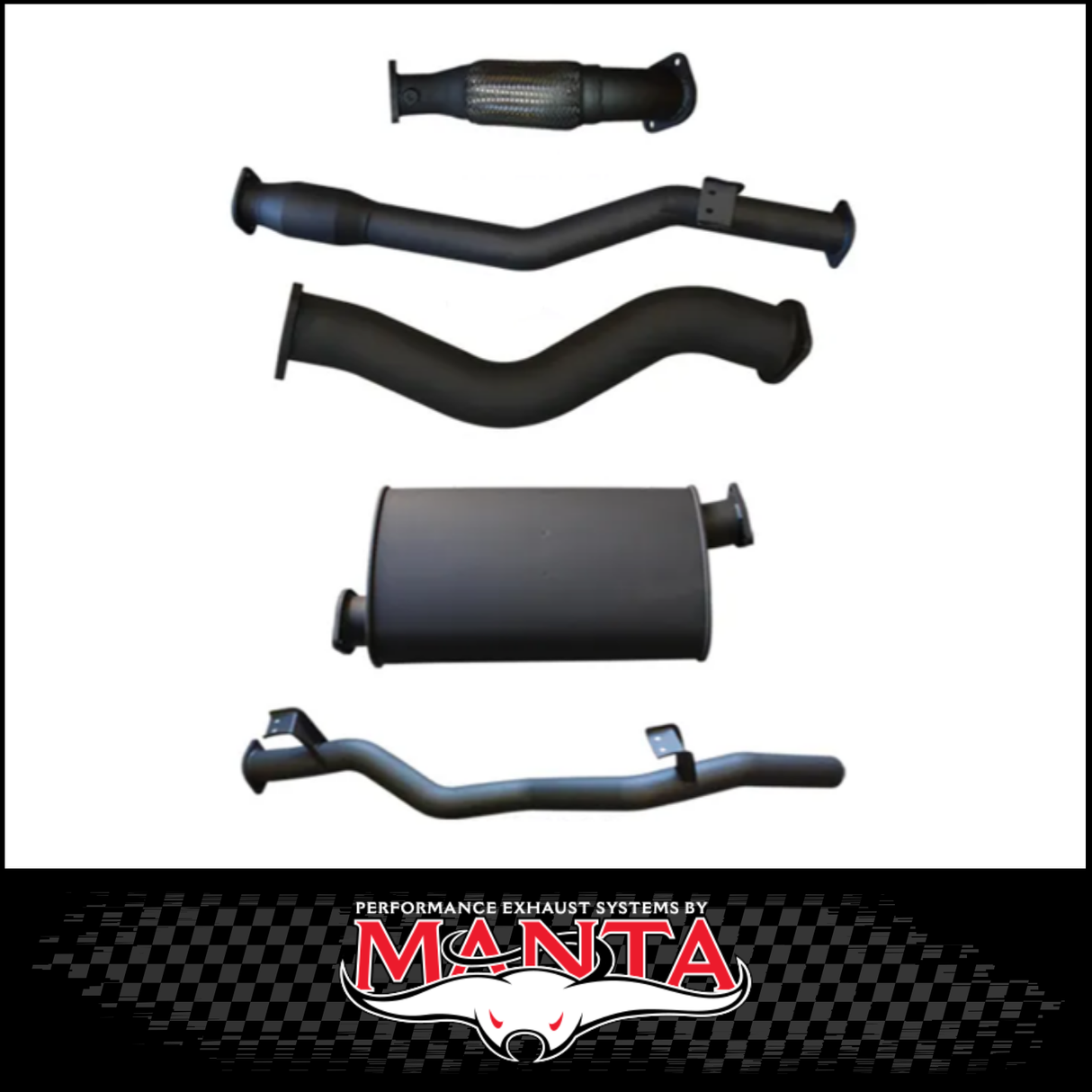 MANTA 3" STAINLESS STEEL TURBO BACK EXHAUST SYSTEM FITS TOYOTA LANDCRUISER VDJ79R 4.5L V8 DUAL CAB 2012-2016 - CAT/HOTDOG (SSMKTY0011)