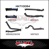 MANTA 3" TWIN INTO SINGLE 4" STAINLESS STEEL TURBO BACK EXHAUST SYSTEM FITS TOYOTA LANDCRUISER VDJ200R 2007-2015 - NO CATS/1 MUFFLER (SSMKTY0055)