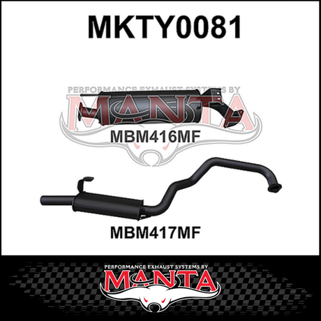 MANTA 2.5" ENGINE PIPE BACK EXHAUST SYSTEM FITS TOYOTA LANDCRUISER HZJ105R 4.2L 1HZ 1998-2007 (MKTY0082)
