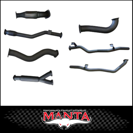 MANTA 3" TWIN TURBO BACK EXHAUST SYSTEM FITS TOYOTA LANDCRUISER VDJ79R 4.5L V8 DUAL CAB 2012-2016 - CAT/NO MUFFLER (SSMKTY0120)
